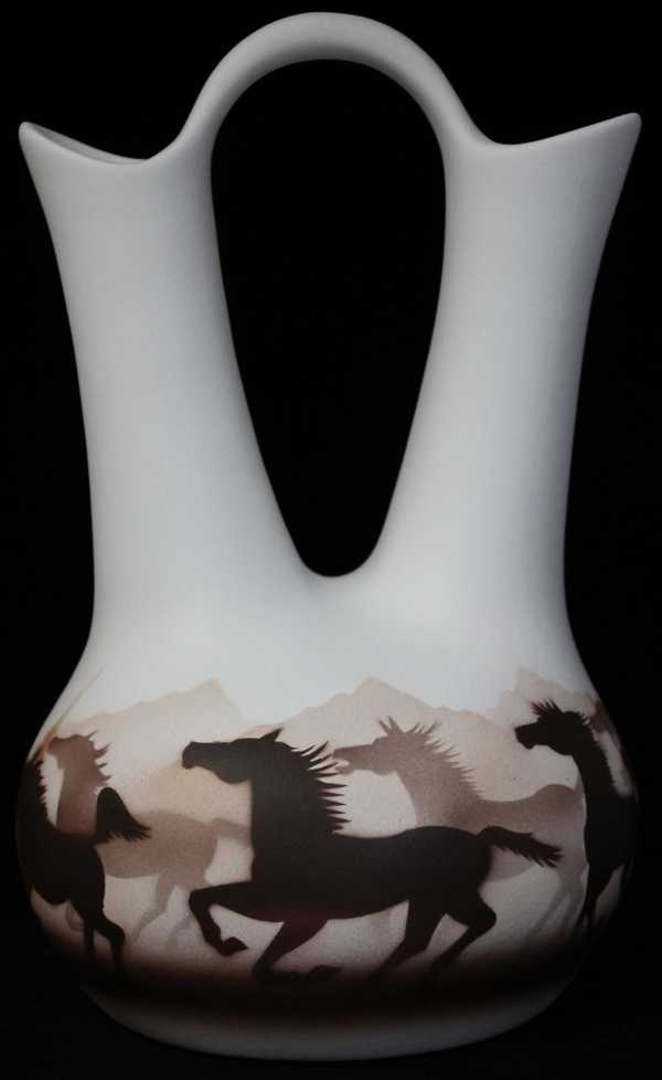 33065 Wild Horses 7 1/2 x 12 Wedding Vase