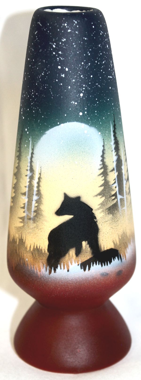 39077 Woodland Shadows - Bear 2 x 6 Bud Vase