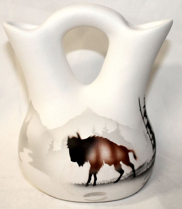 54023 High Country Tracks Buffalo 4 1/2 x 5 1/2 Wedding Vase