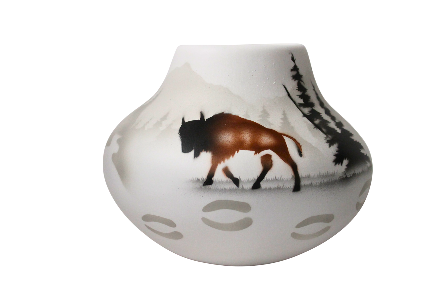 54057 High Country Tracks Buffalo 7 1/2 x 6 Bowl