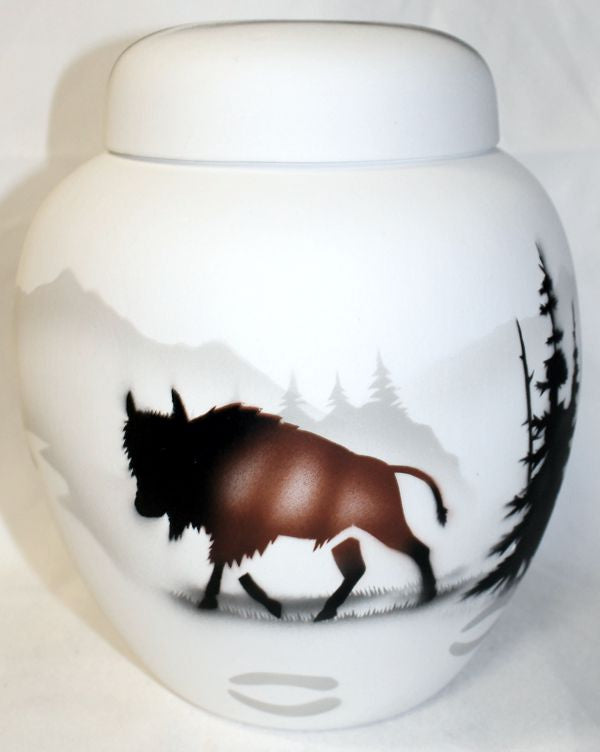 54090 High Country Tracks Buffalo 6 1/2 x 7 1/2 Jar w/Lid