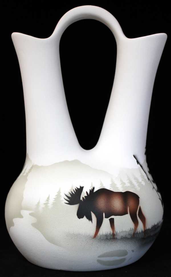 60065 High Country Tracks Moose 7 1/2 x 12 Wedding Vase