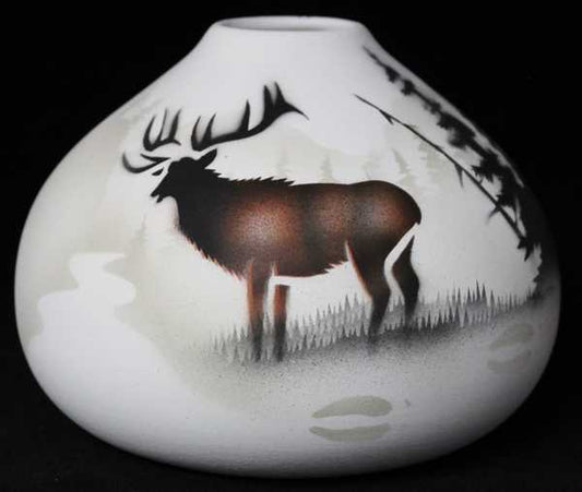 63007 High Country Tracks Elk 5 1/2 x 4 1/2 Seed Bowl