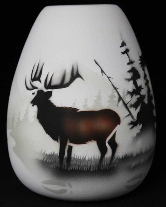 63015 High Country Tracks Elk 4 x 5 1/2 Vase