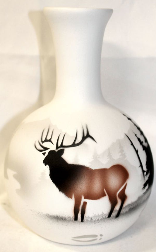 63031 High Country Tracks Elk 4 1/2 x 7 1/2 Ball Vase
