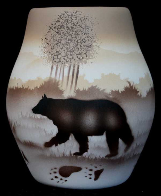 67021 Back Country Tracks Bear 4 1/2 x 5 1/2 Vase