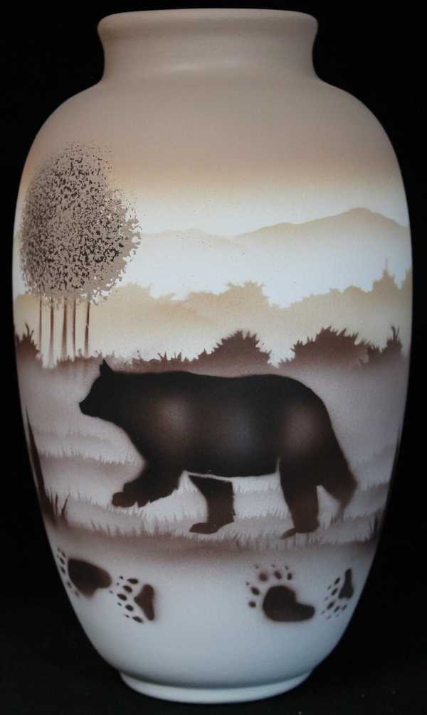 67033 Back Country Tracks Bear 6 x 10 Ginger Jar