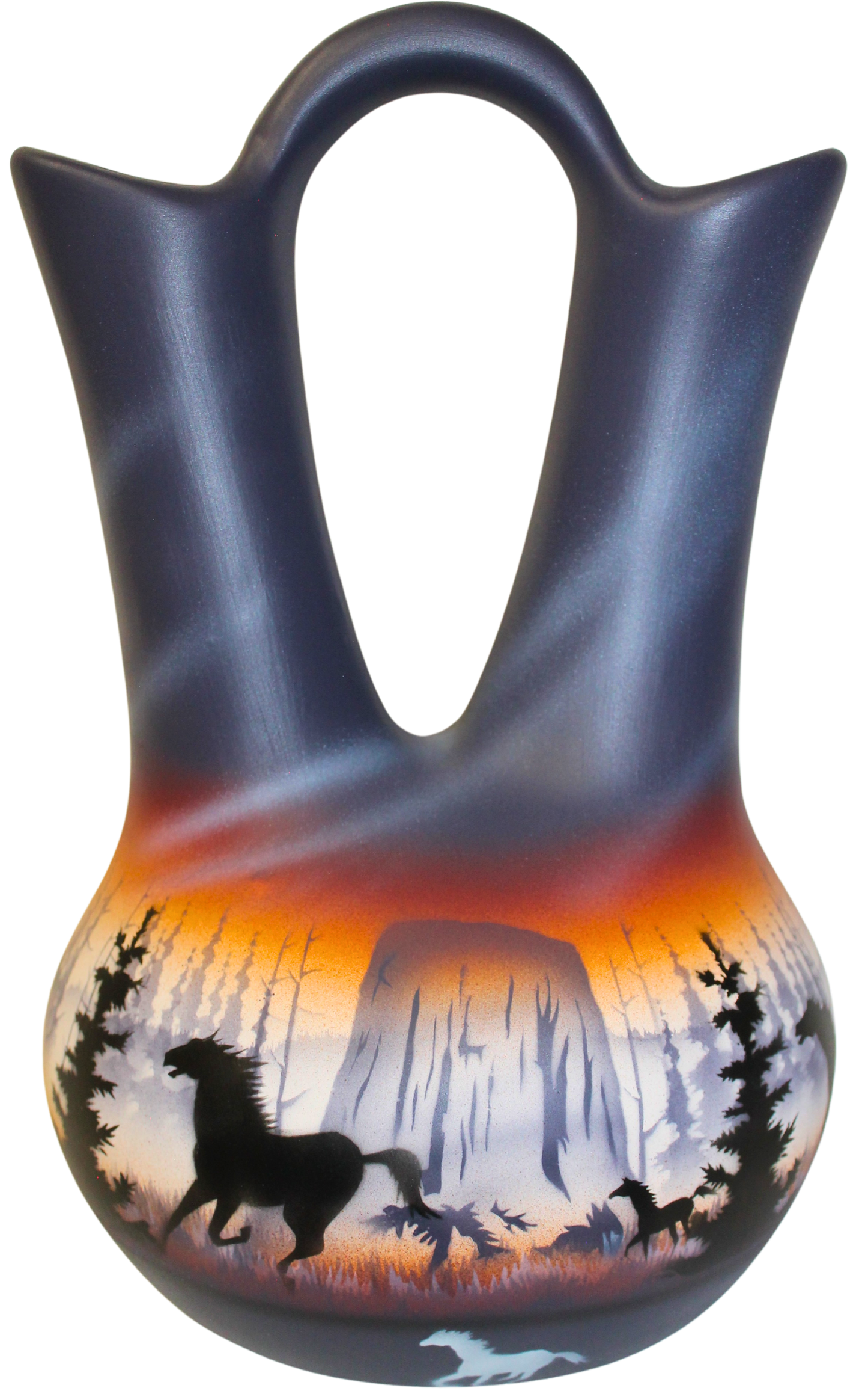 DTC7 Devils Tower Horses 7 1/2 x 12 Wedding Vase
