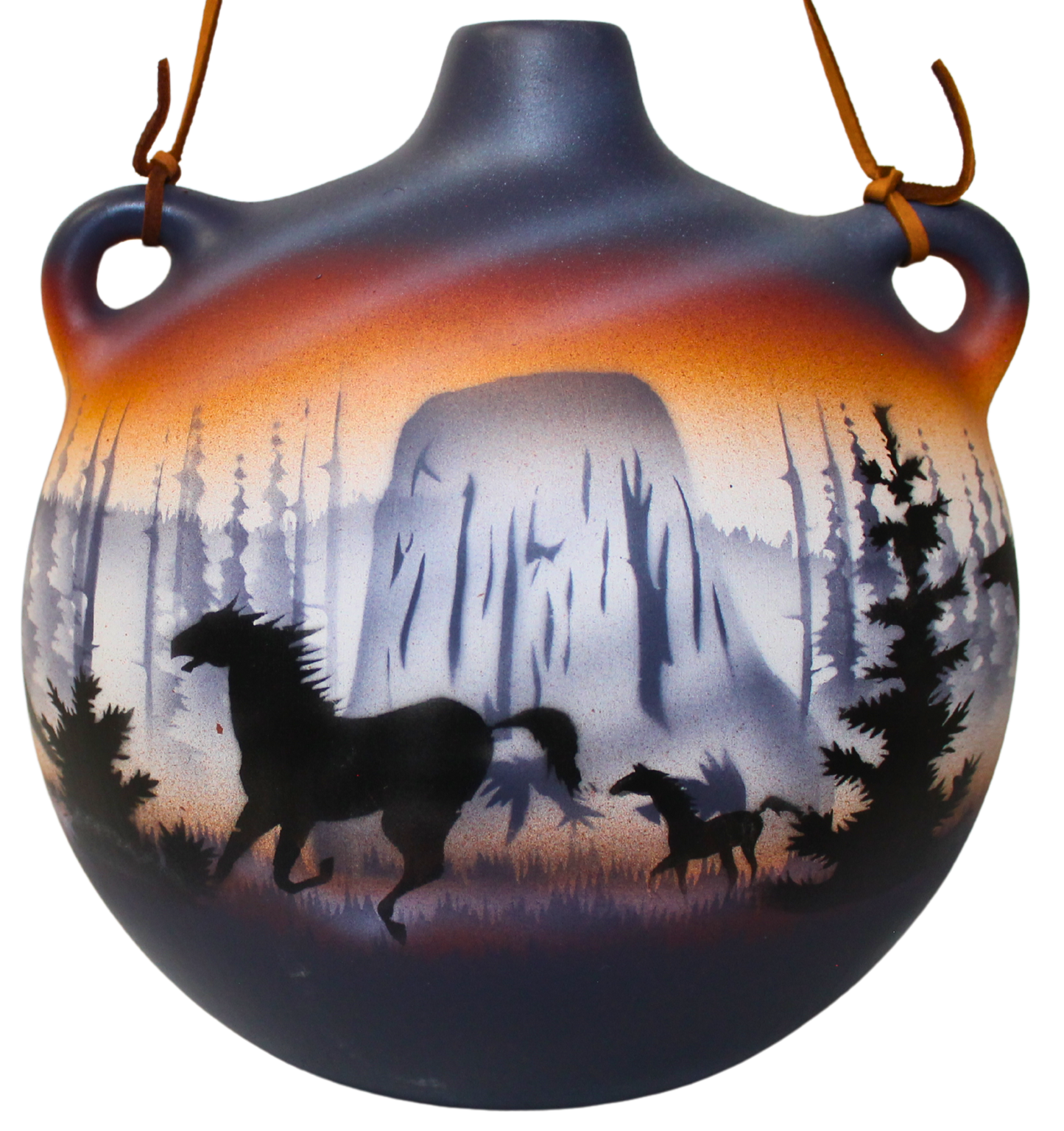 DTL4 Devils Tower Horses 7 1/2 x 7 1/2 Canteen