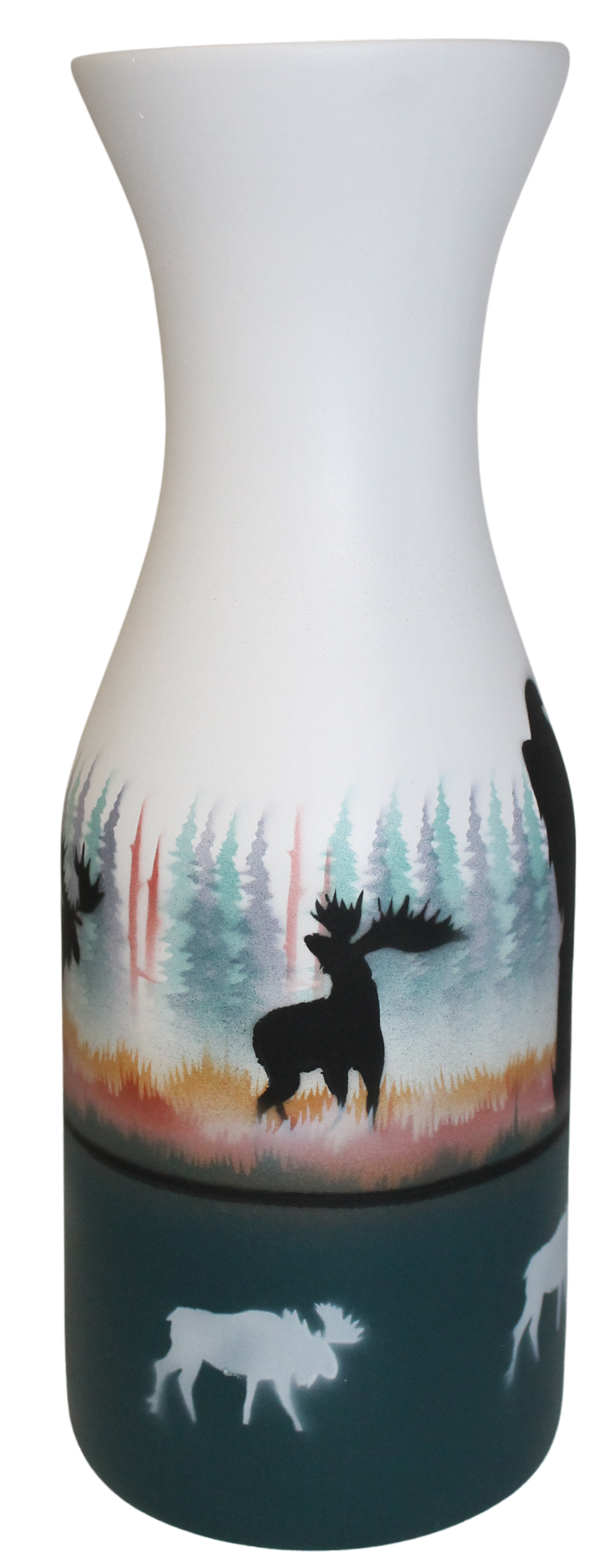 MSE1 Morning Mist -Moose 4 1/2 x 11 1/2 Flower Vase