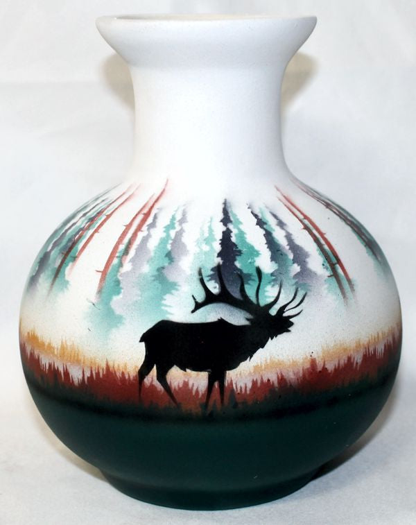 MTL1 Morning Mist -Elk 5 1/2 x 7 1/2 Flower Vase