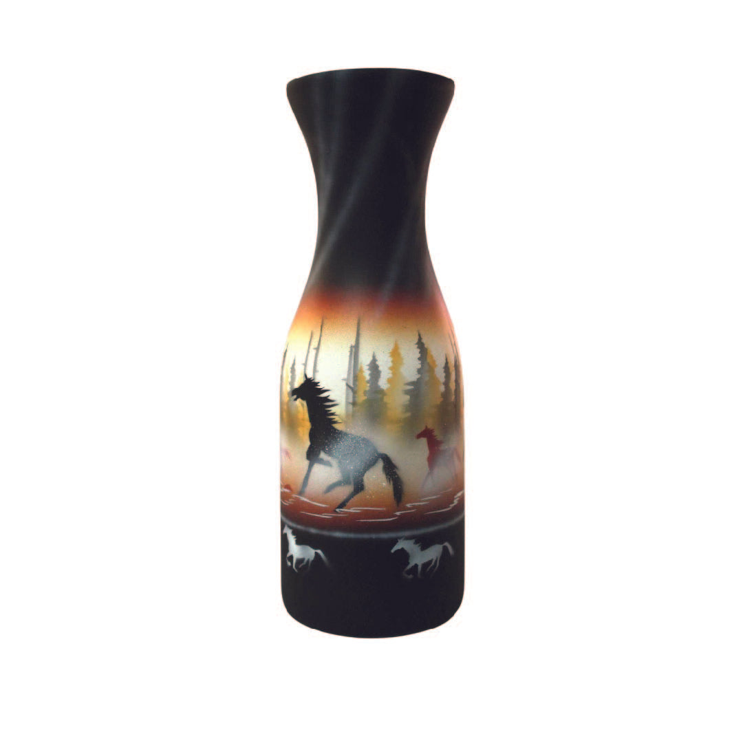 BFE1 Born Free Horses 4 1/2 x 11 1/2 Flower Vase