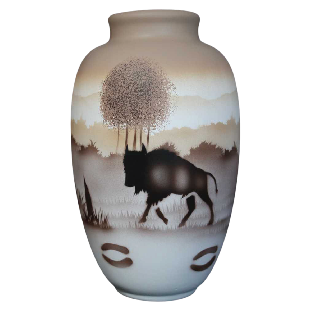 64033 Back Country Tracks Buffalo 6 x 10 Ginger Jar