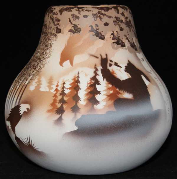 69066 Calling The Spirits 5 1/2 x 5 Arch Canyon Pot