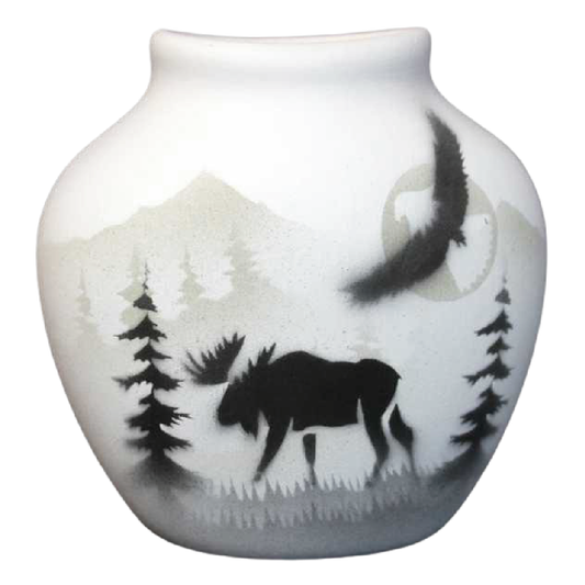 60141 High Country Tracks Moose 3 x 3 Pillow Vase