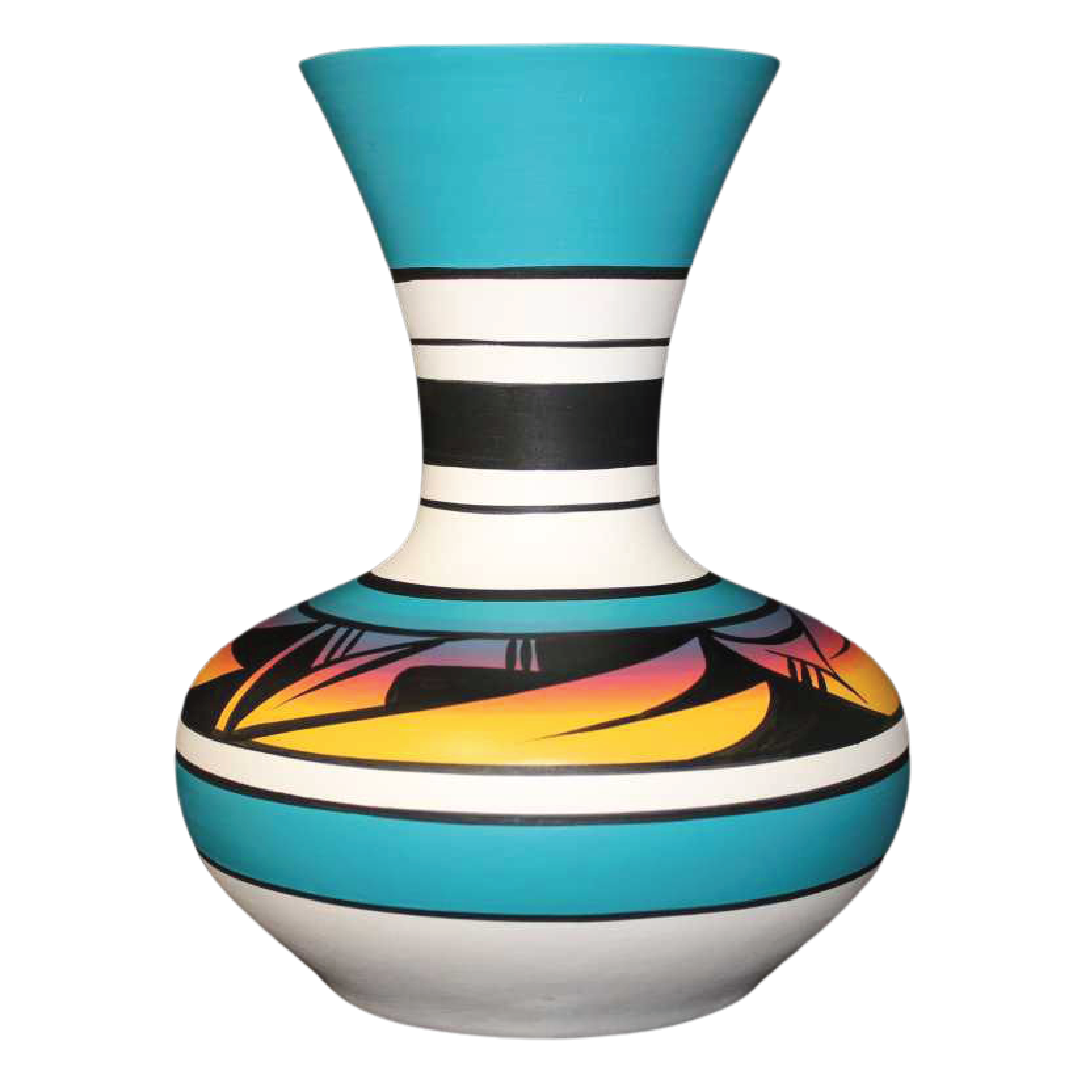 10001 Indian Rainbow 7 x 9 Inch Vase