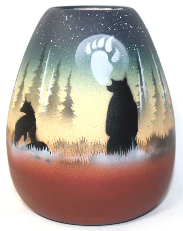 39015 Woodland Shadows - Bear 4 x 5 1/2 Vase