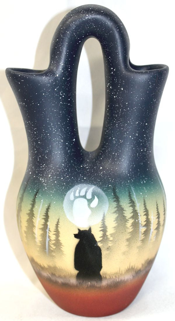 39018 Woodland Shadows - Bear  5 1/2 x 10 1/2 Wedding Vase