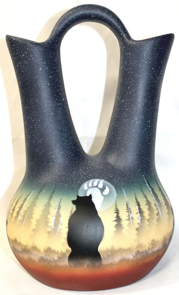 39065 Woodland Shadows - Bear  7 1/2 x 12 Wedding Vase