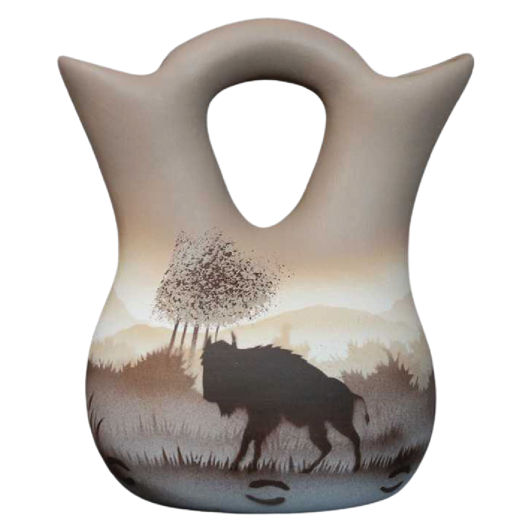 64023 Back Country Tracks Buffalo 4 1/2 x 5 1/2 Wedding Vase