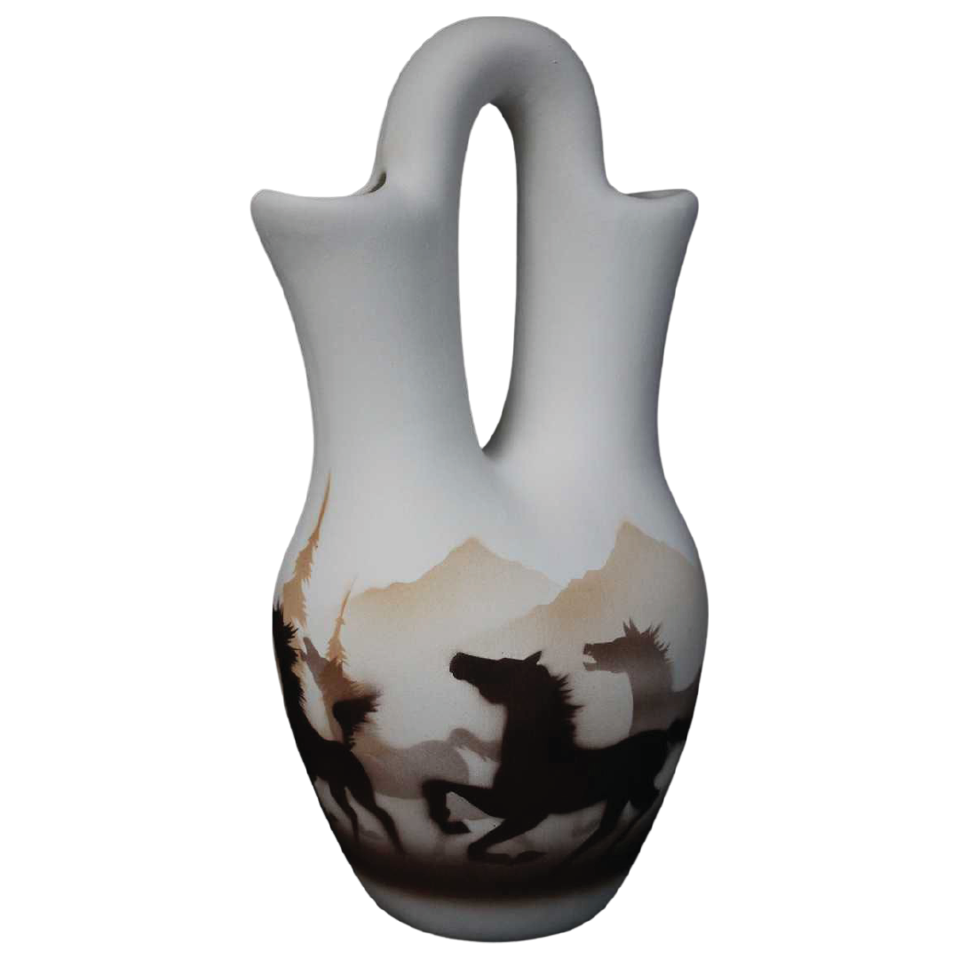 33018 Wild Horses  5 1/2 x 10 1/2 Wedding Vase