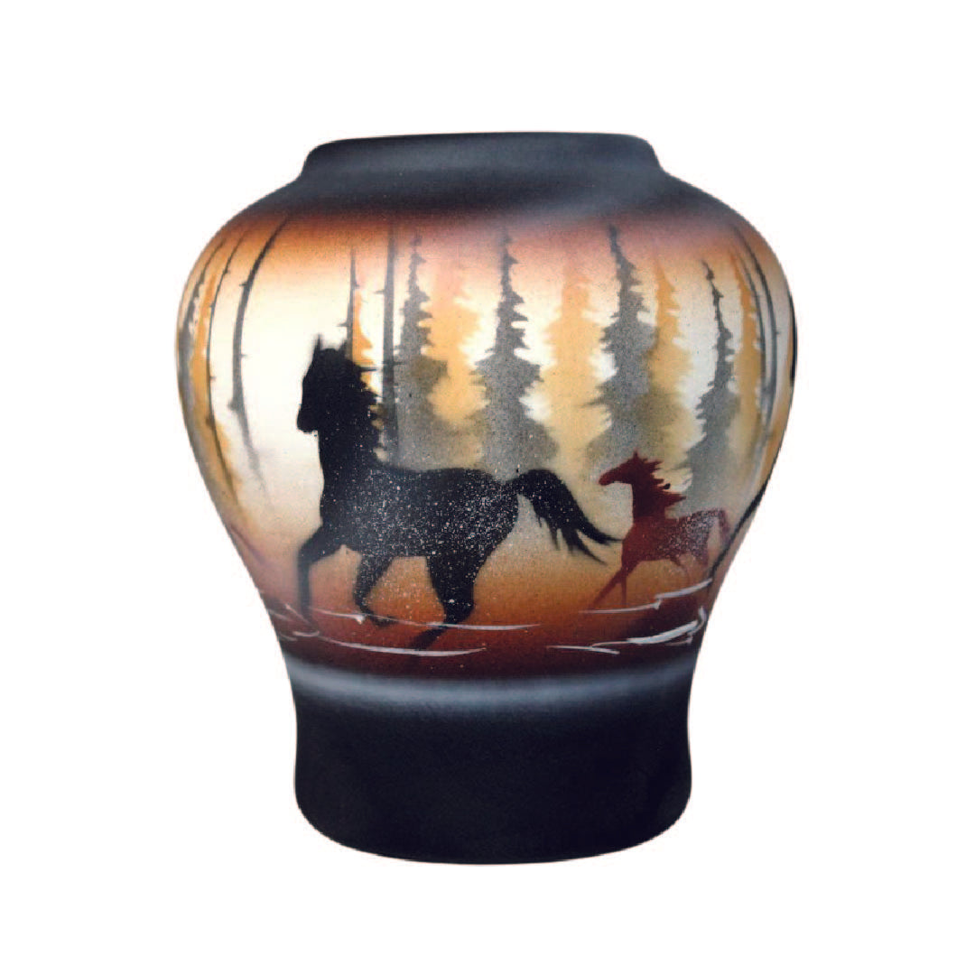 BFM2 Born Free Horses 5 x 5 1/2 Vase