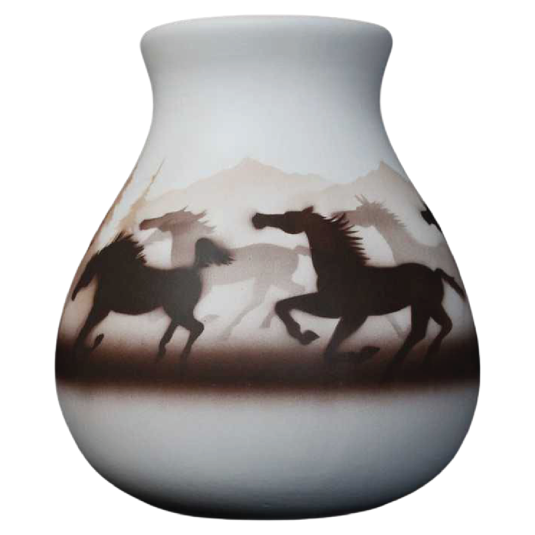 33052 Wild Horses  8 1/2 x 9 1/2 Pot