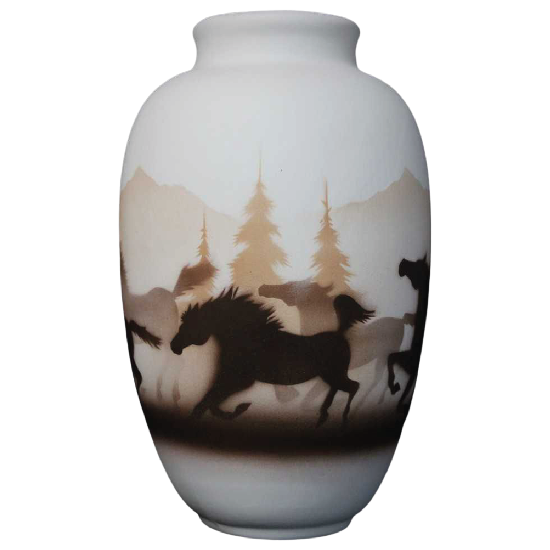 33033 Wild Horses  6 x 10 Ginger Jar