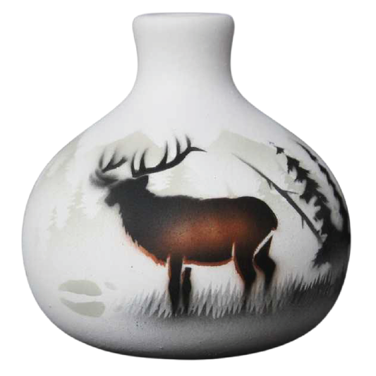 63083 High Country Tracks Elk 3 1/2 x 3 1/2 Ball Vase