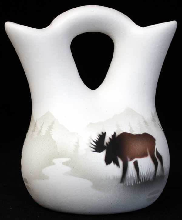 60023 High Country Tracks Moose 4 1/2 x 5 1/2 Wedding Vase