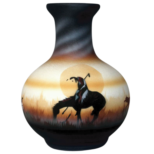 ETM1 End of the Trail 4 1/2 x 6 Vase