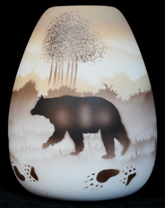 67015 Back Country Tracks Bear 4 x 5 1/2 Vase