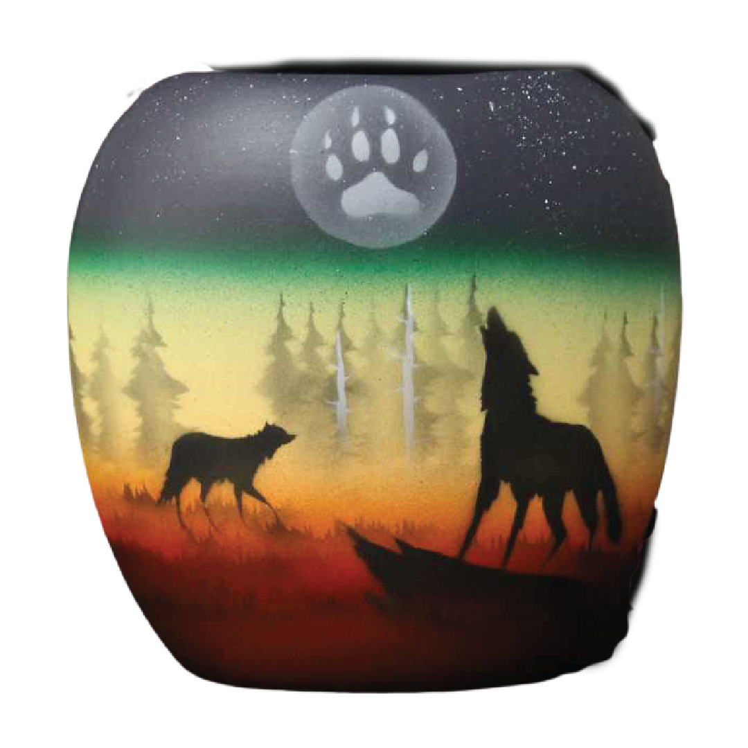 WSL3 Woodland Shadows - Wolf 6 1/2 Pillow Vase