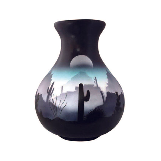 44136 Blue Sonora Desert  10 1/2 x 14 1/2 Vase