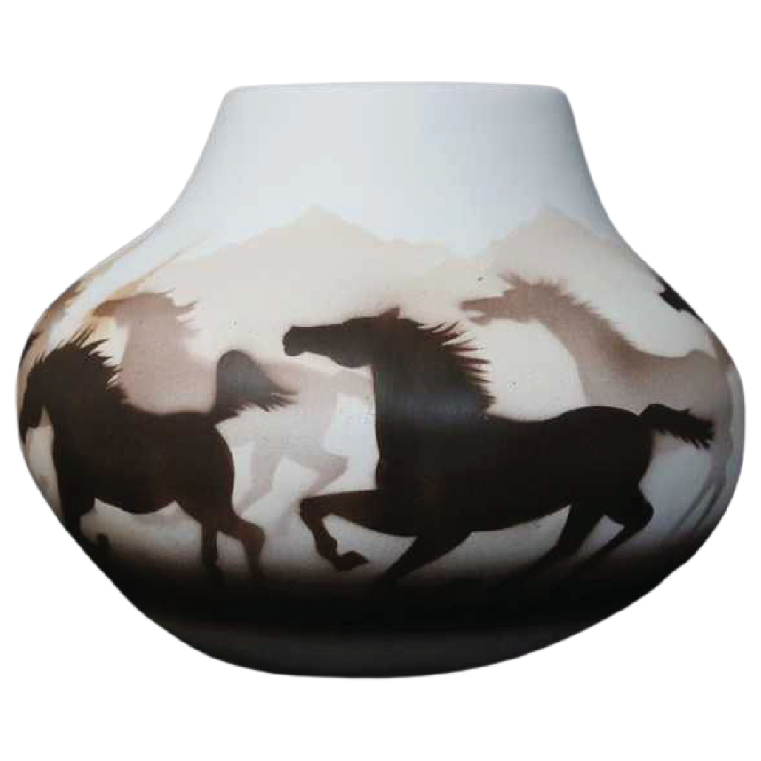 33057 Wild Horses  7 1/2 x 6 Bowl