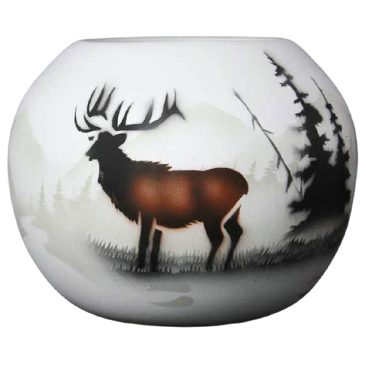 63089 High Country Tracks Elk 6 x 5 Anasazi Bowl