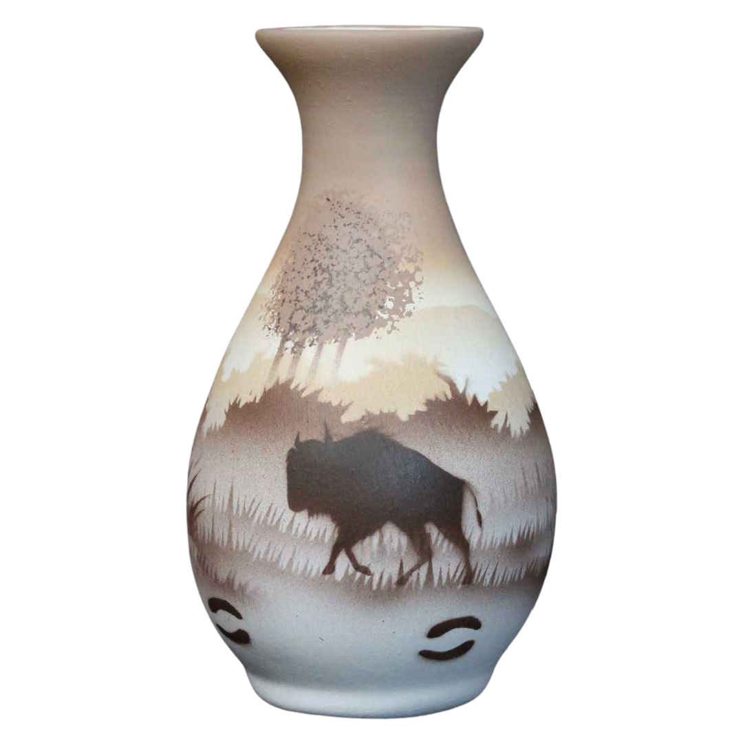 64076 Back Country Tracks Buffalo 2 1/2 x 5 Bud Vase