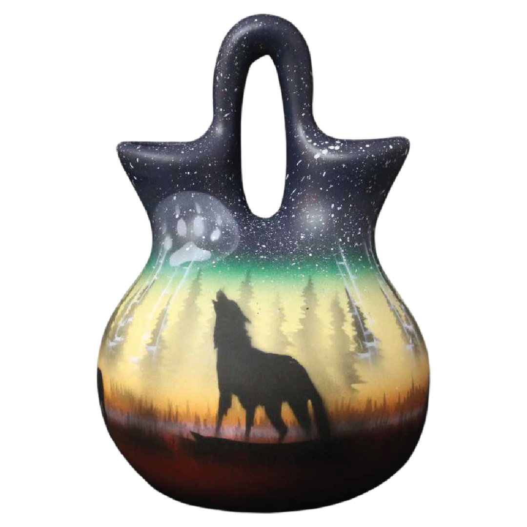 WSL7 Woodland Shadows - Wolf 5 1/2 x 8 Wedding Vase