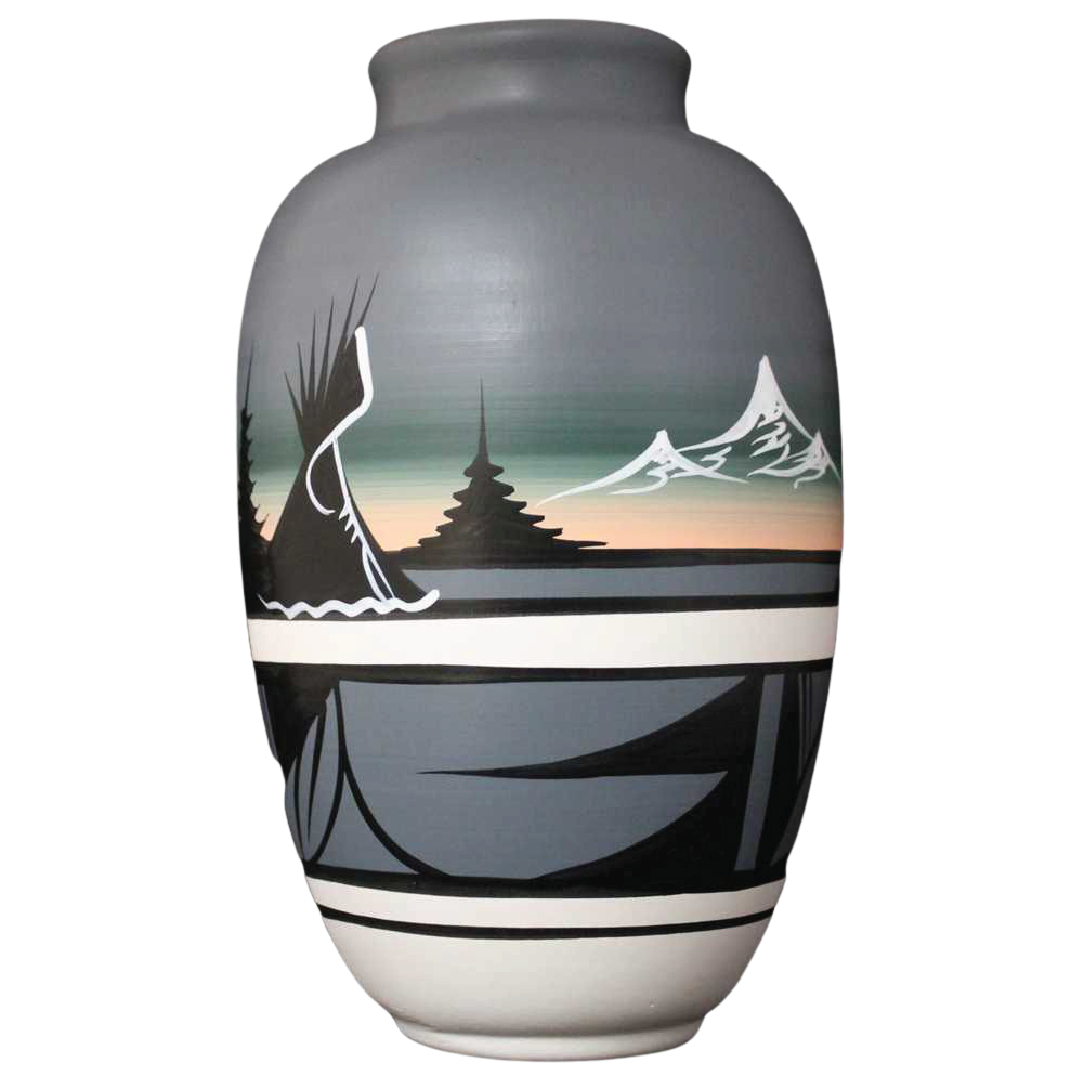 12033 Mountain Rainbow  6 x 10 Ginger Jar