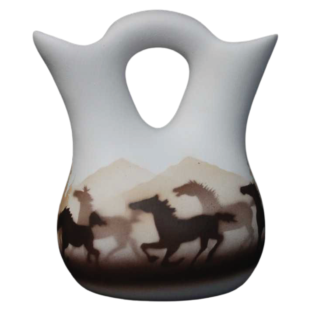 33023 Wild Horses  4 1/2 x 5 1/2 Wedding Vase