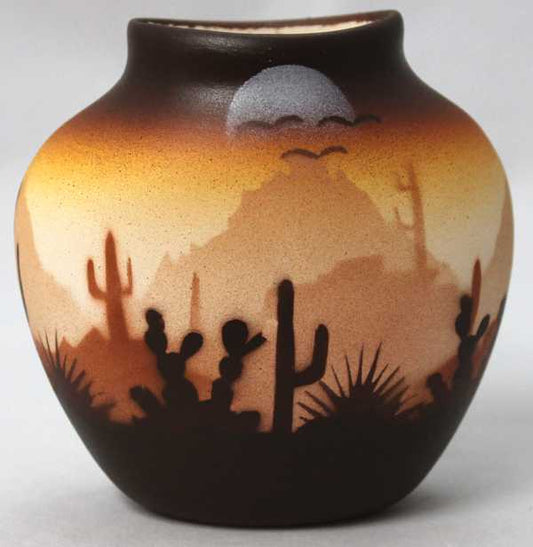 46141 Brown Sonora Desert  3 x 3 Pillow Vase