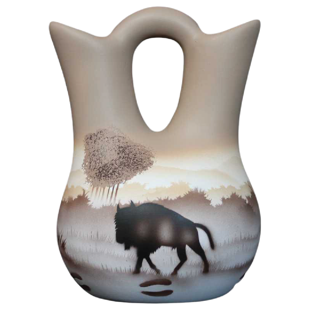 64025 Back Country Tracks Buffalo 5 1/2 x 8 Wedding Vase