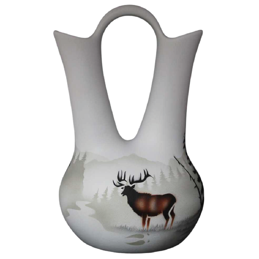 63065 High Country Tracks Elk 7 1/2 x 12 Wedding Vase