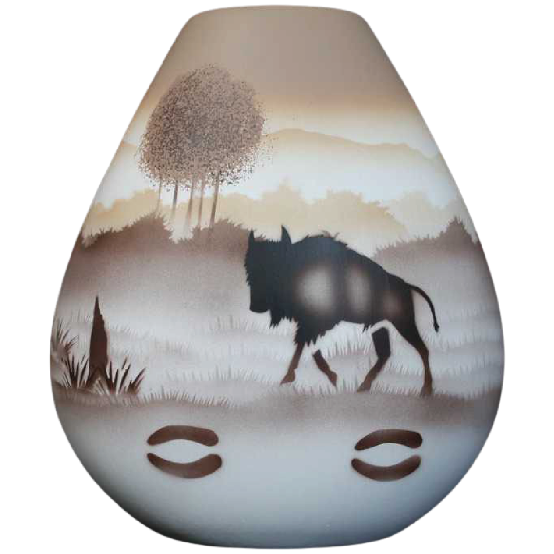 64100 Back Country Tracks Buffalo 8 1/2 x 9 Pillow Vase