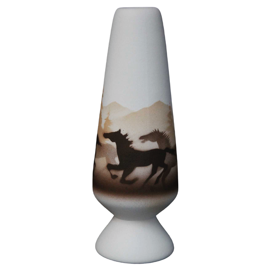 33077 Wild Horses  2 x 6 Bud Vase