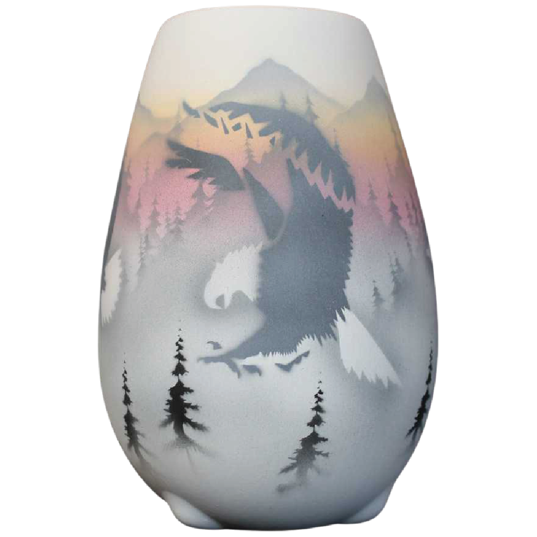 36091 Sacred Messenger  6 x 8 1/2 Vase