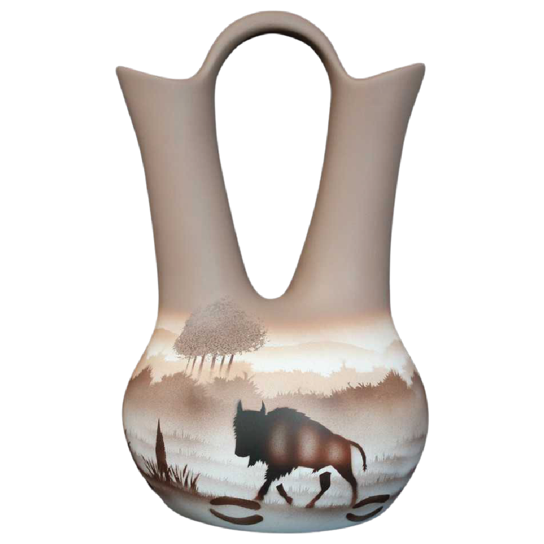 64065 Back Country Tracks Buffalo 7 1/2 x 12 Wedding Vase