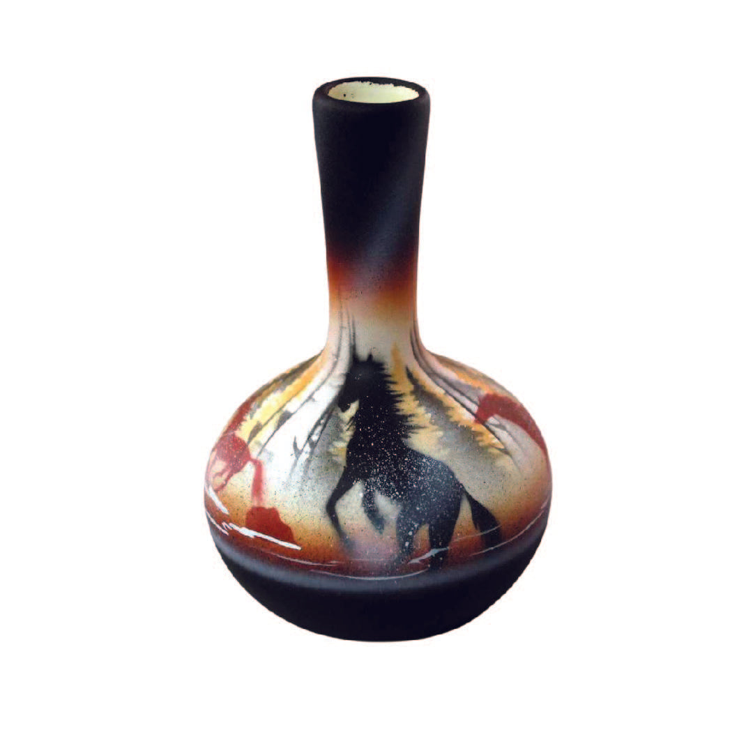 BFS3 Born Free Horses 3 1/2 x 5 1/2 Ball Vase