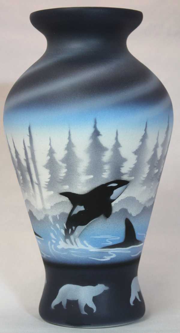 WBE4 Whaler Bay 5 1/2 x 10 Flower Vase