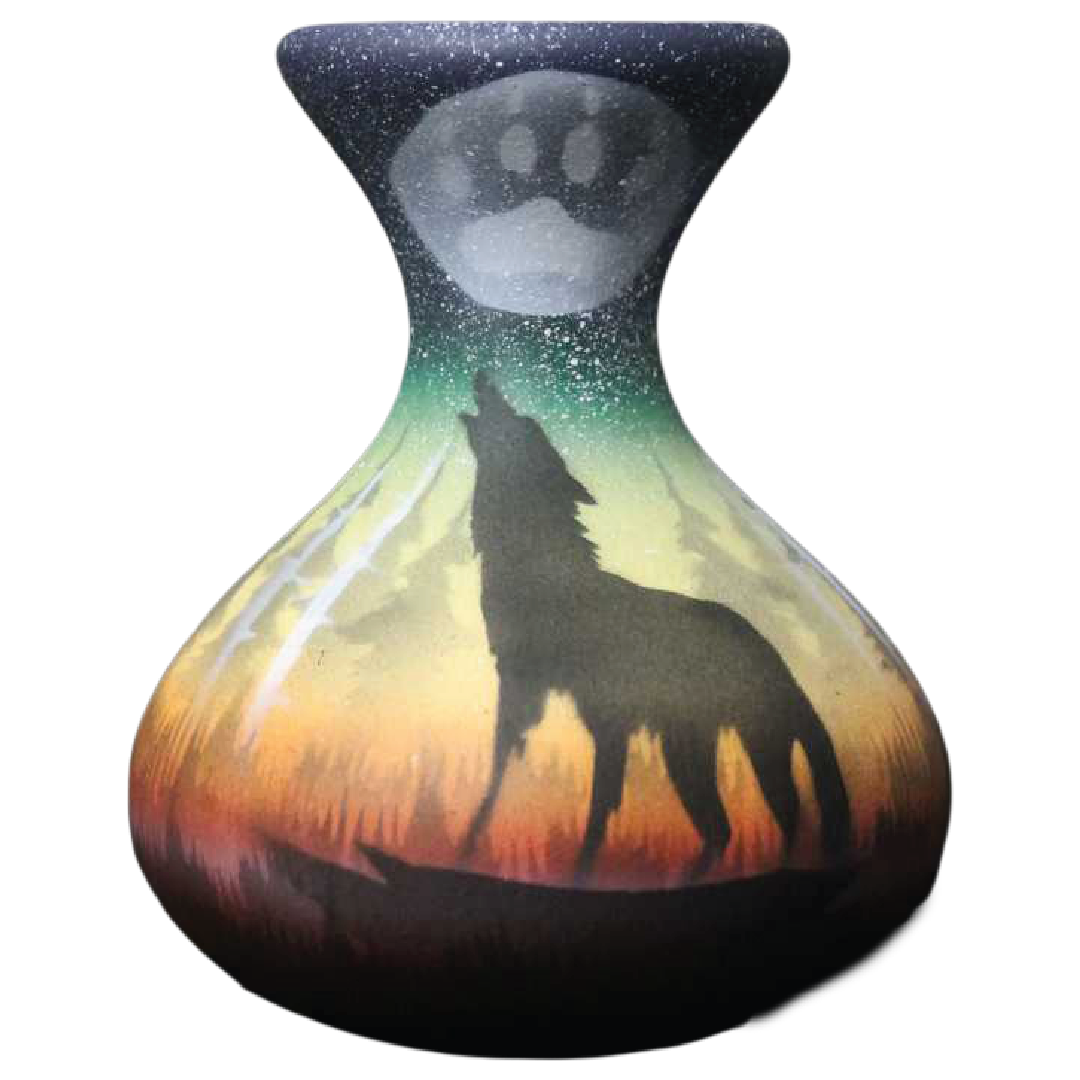 WSS5 Woodland Shadows - Wolf 4 x 5 Bud Vase